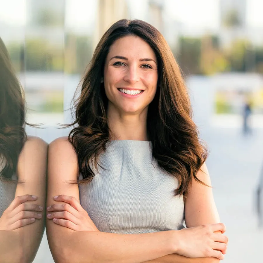 Sophie Blondin in a white tank top