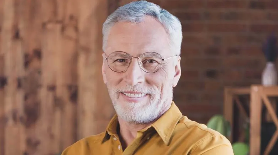 a man wearing glasses