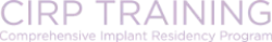 Logo of CIRP Training Comprehensive Implant Residency Program with purple text on transparent background
