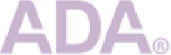 Light purple ADA abbreviation text with a small registered trademark symbol on a transparent background.